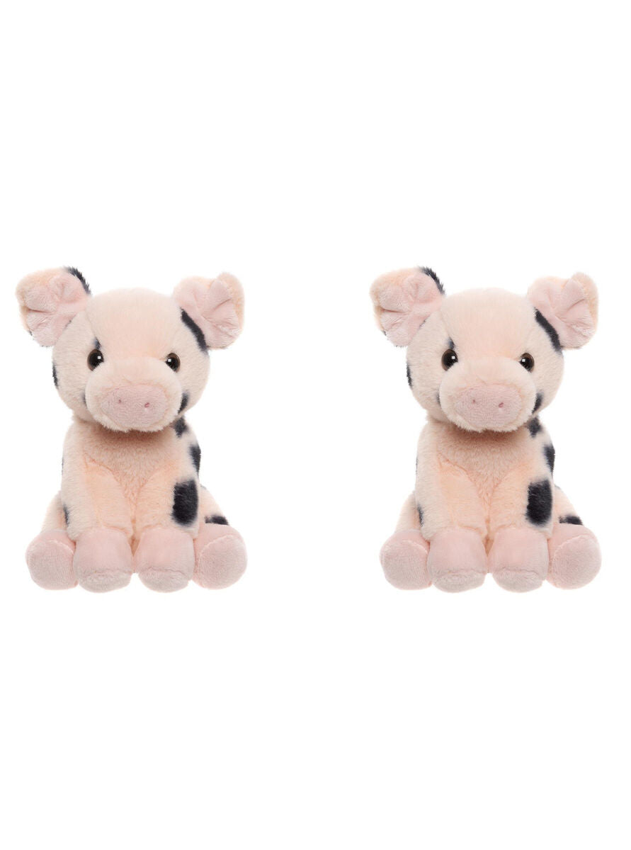 2PK Charlie Bears Kids Plush Toy Spotted Pig Cuddle Club Collection 0Y+ Pink;
