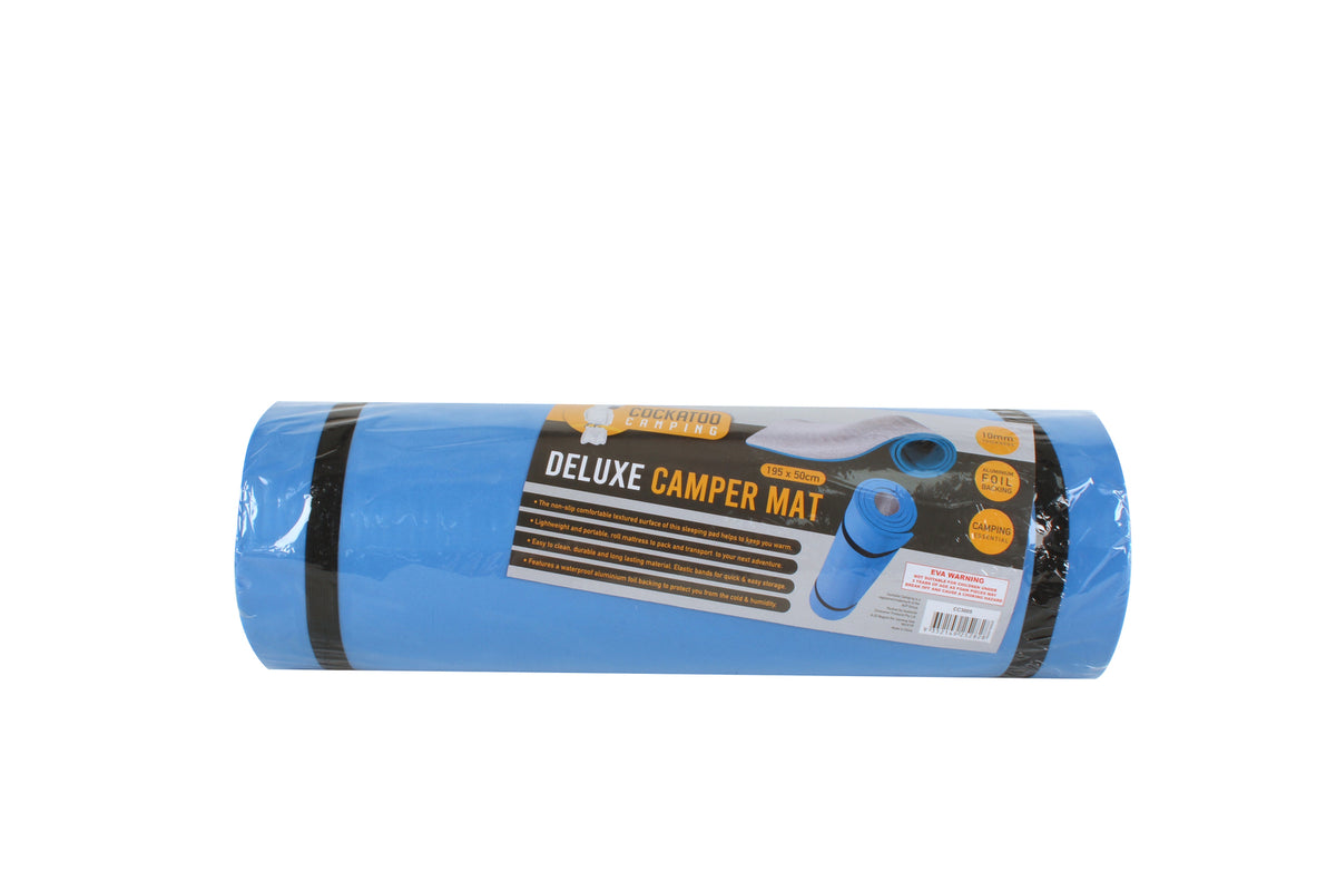 Cockatoo Camping Deluxe Trek 195x50cm EVA Camp Mat - Blue