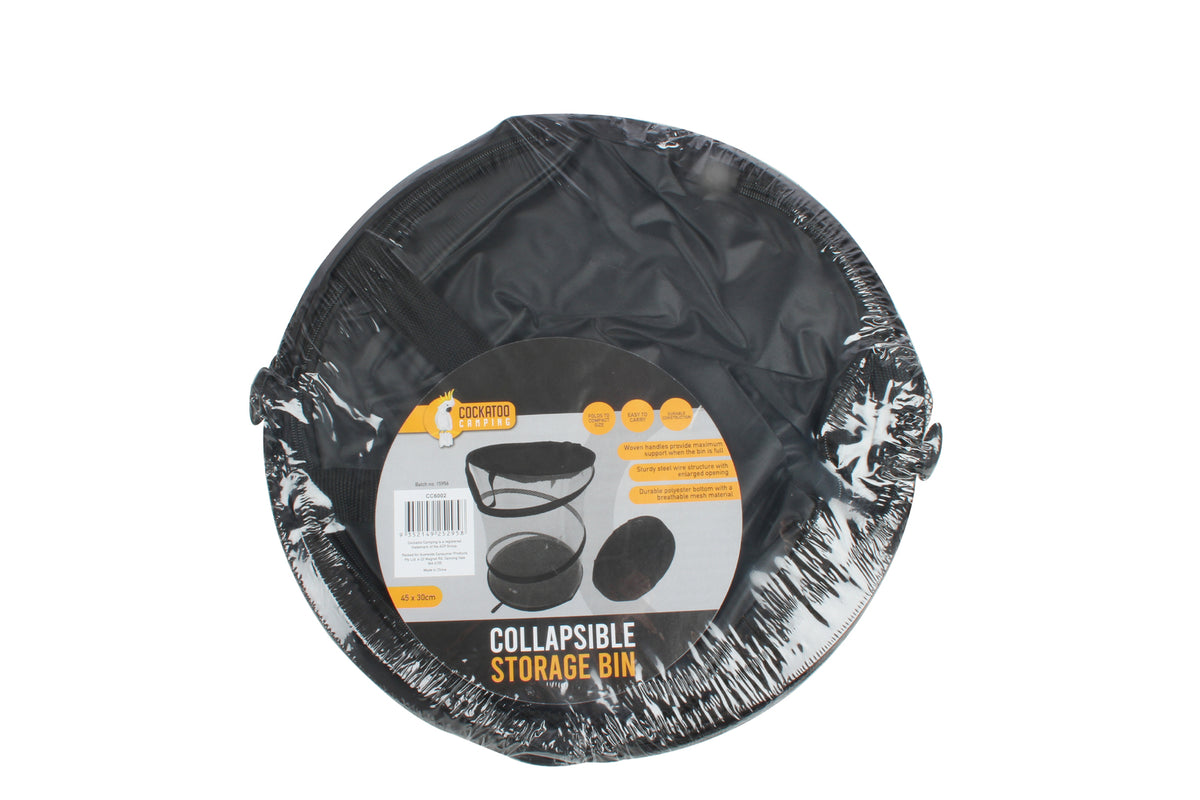 Cockatoo Camping Collapsible 45x30cm Storage Bin - Black
