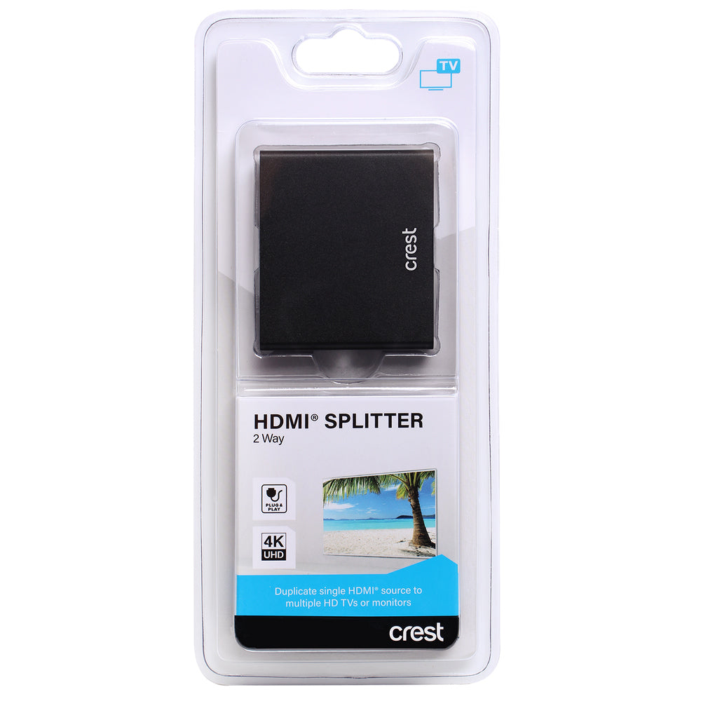 Crest 30Hz Splitter Female to 2x HDMI Port 4K Ultra HD Resolution