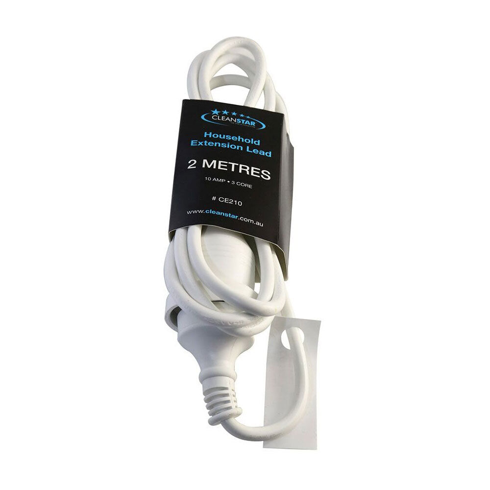 4PK Cleanstar 2m Household Indoor Extension Lead - White
