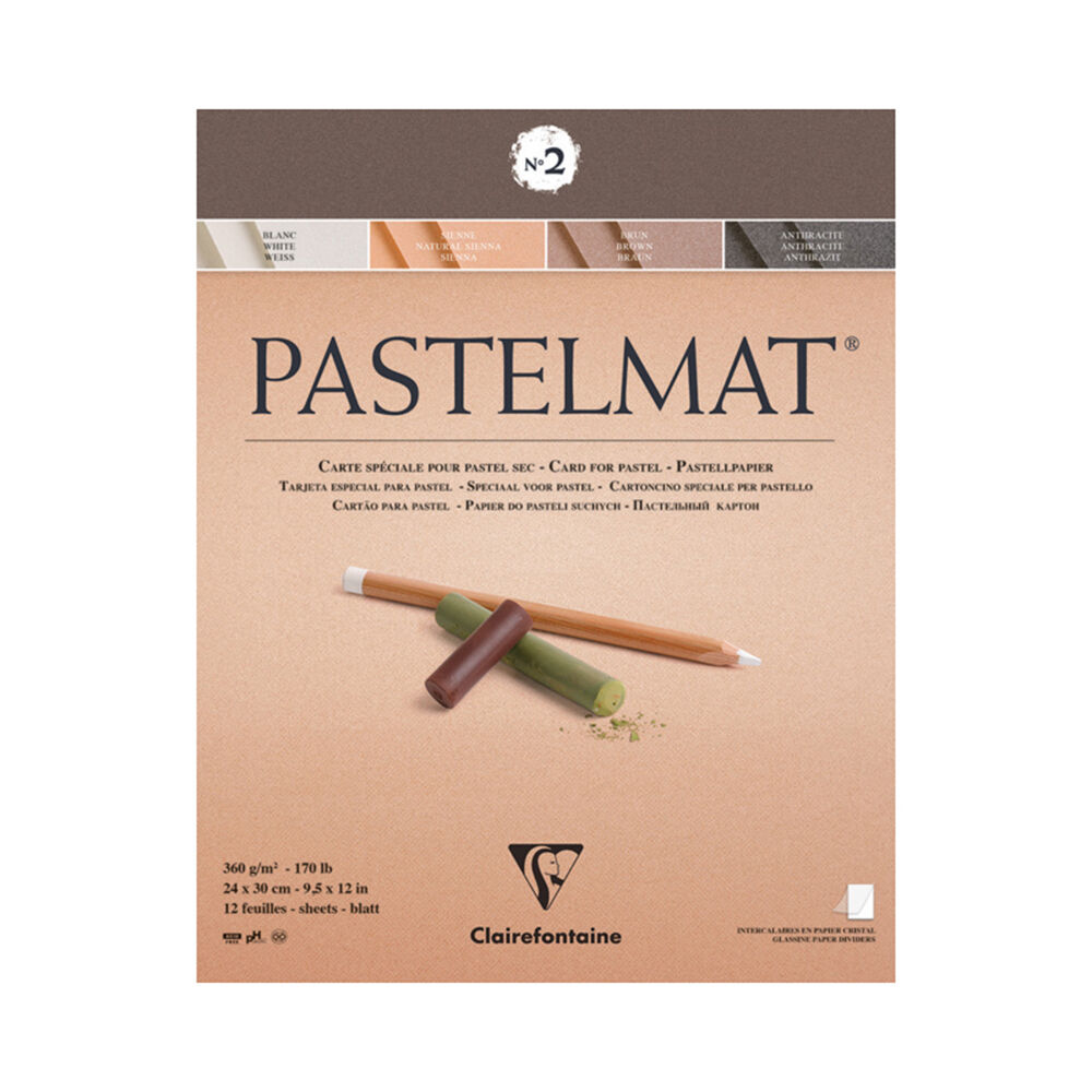 Clairefontaine Pastelmat Pastel Paper Pad No.2 12 Sheets 360gsm 24x30cm