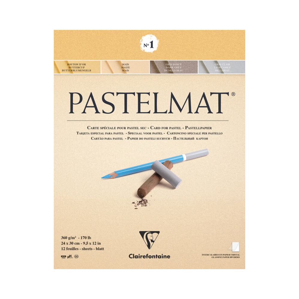 Clairefontaine Pastelmat Pastel Paper Pad No.1 12 Sheets 360gsm 24x30cm
