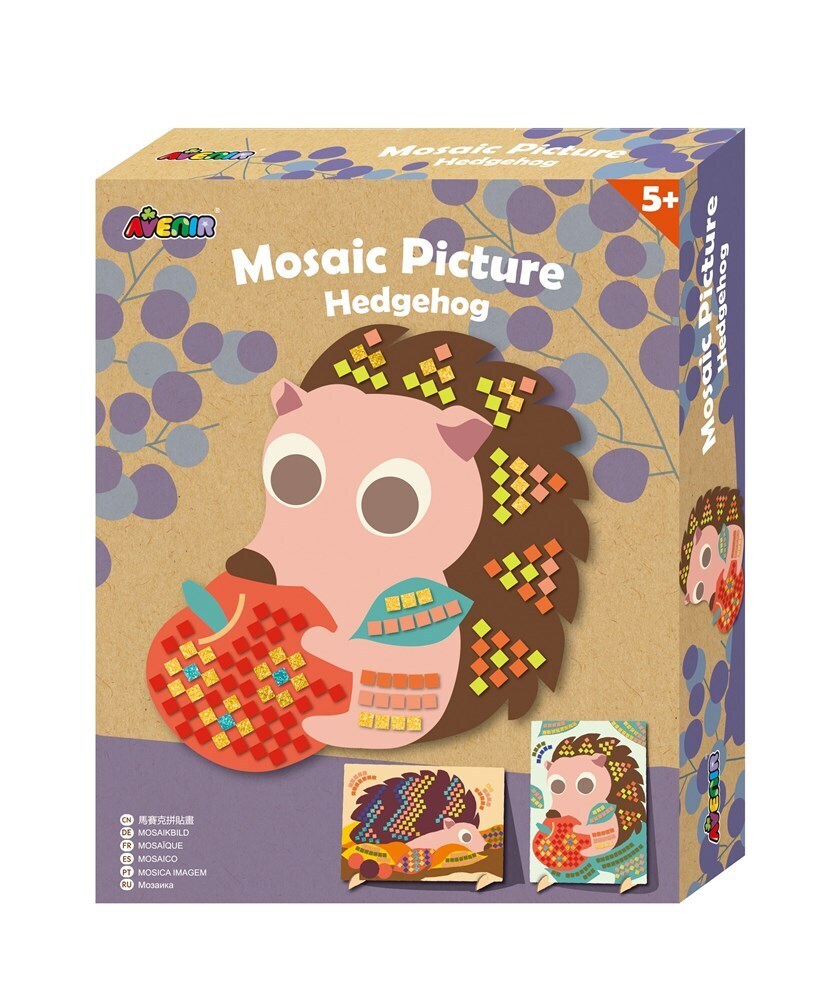 2PK Avenir Mosaic Picture Hedgehog Creative Art/Craft Kids 3y+