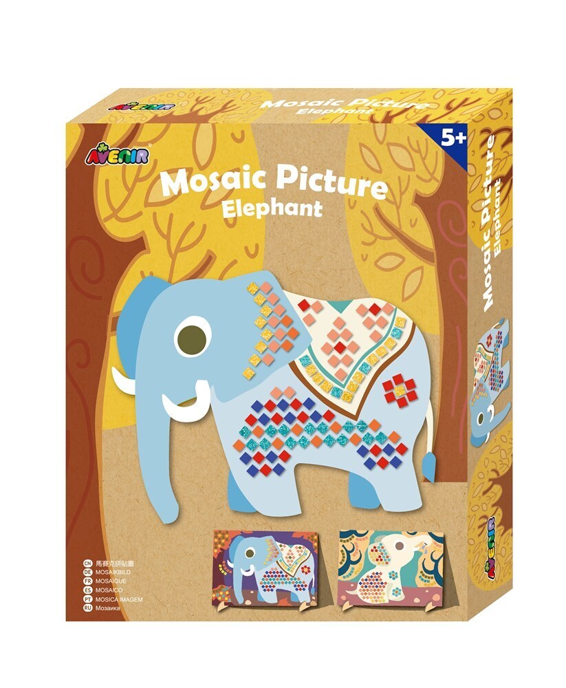 2PK Avenir Mosaic Picture Elephant Creative Art/Craft Kids 3y+
