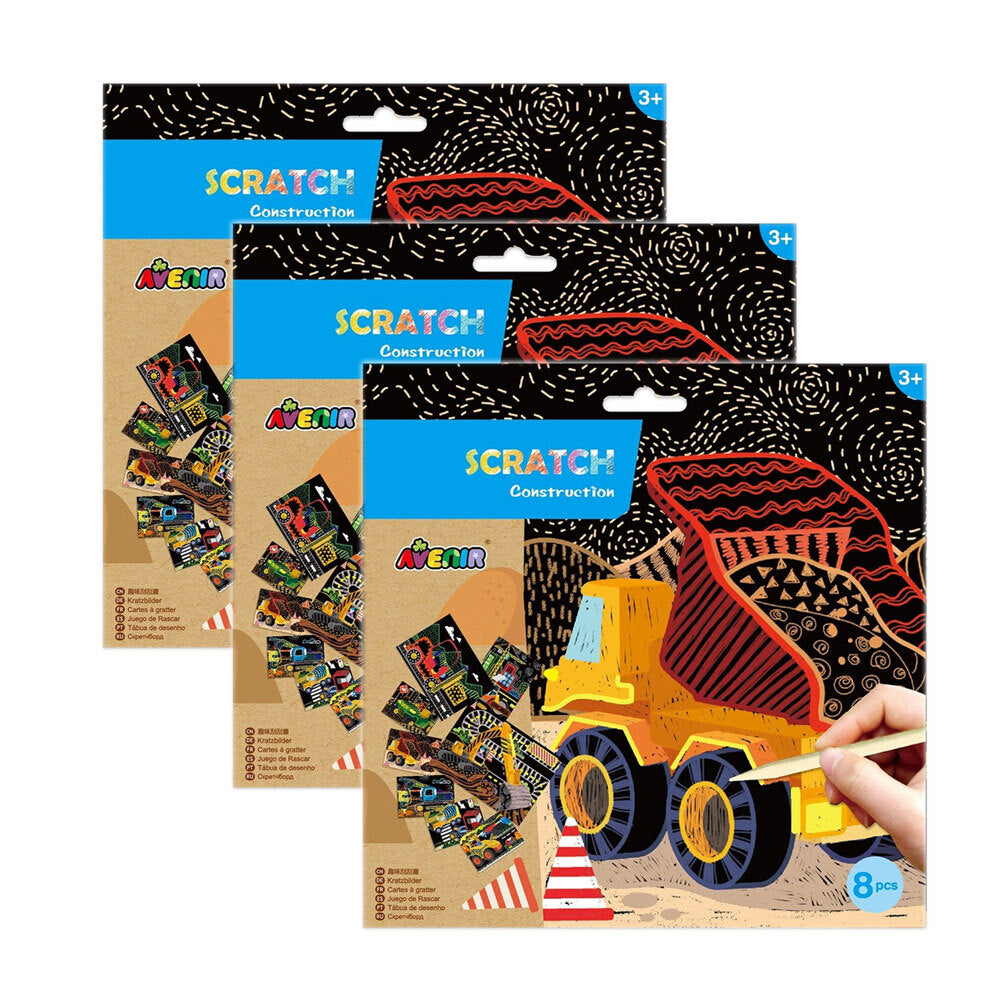 3PK Avenir Scratch Construction Paper Sheet Art/Craft 3y+