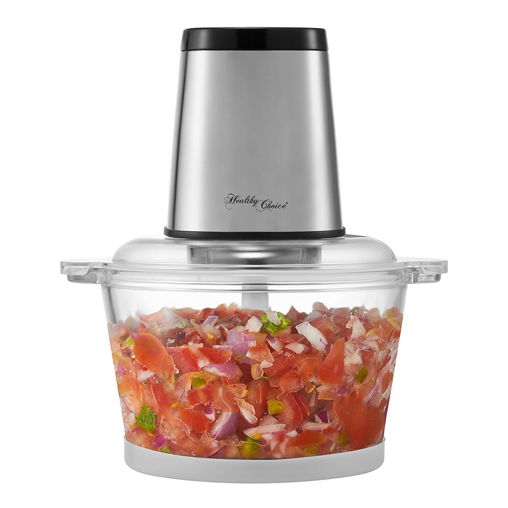 Healthy Choice Large Powerful Food Chopper w/ 2L Glass Bowl 300W