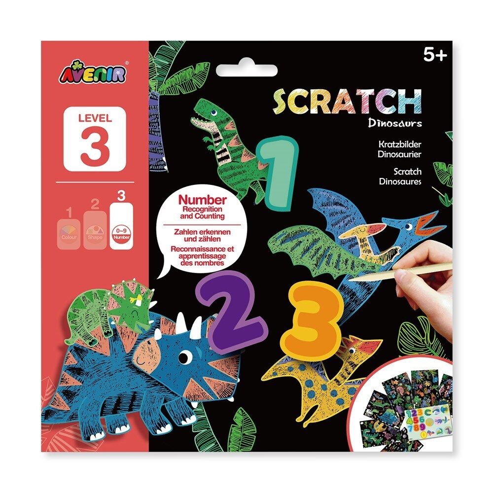 3PK Avenir Scratch Dinosaurs Art/Craft Activity Kids Toy 5y+