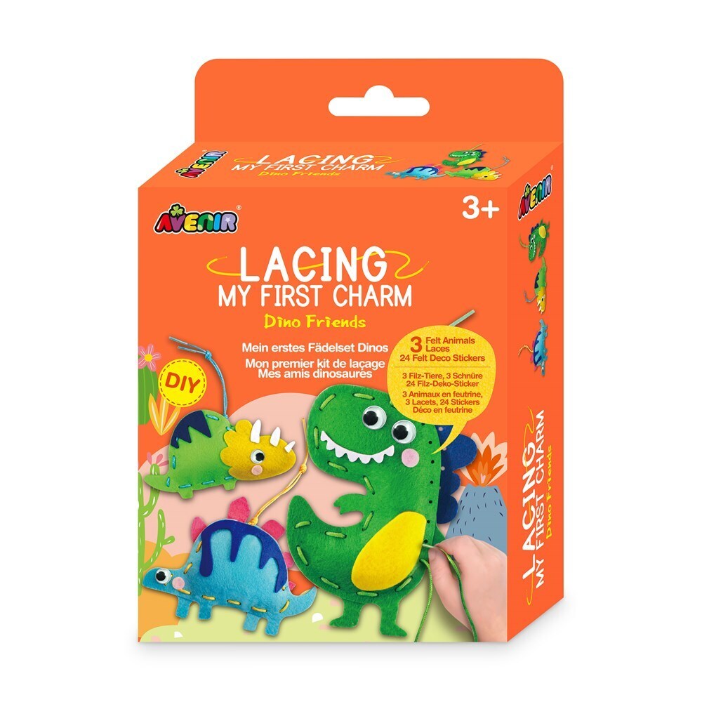 2PK Avenir Lacing My First Charm Dino Friends Kids Activity 3y+
