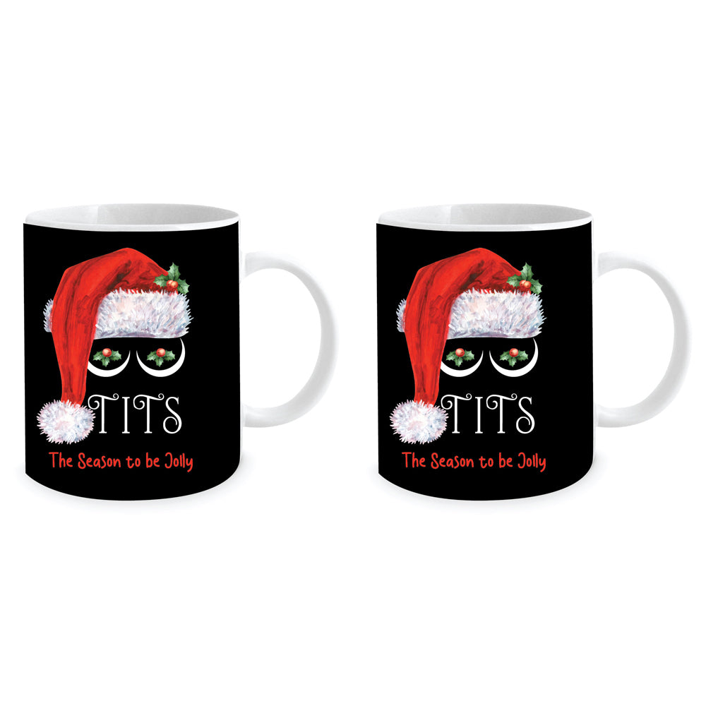 2PK T*ts The Season To Be Jolly Christmas 350ml Ceramic Coffee/Tea Mug Cup