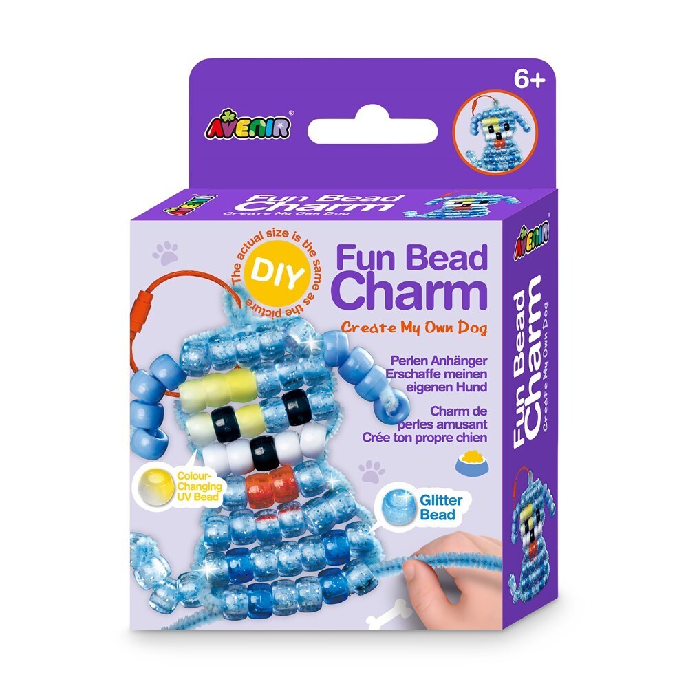 2PK Avenir Fun Bead Charm Dog Kids Art/Craft Activity Kit 6y+