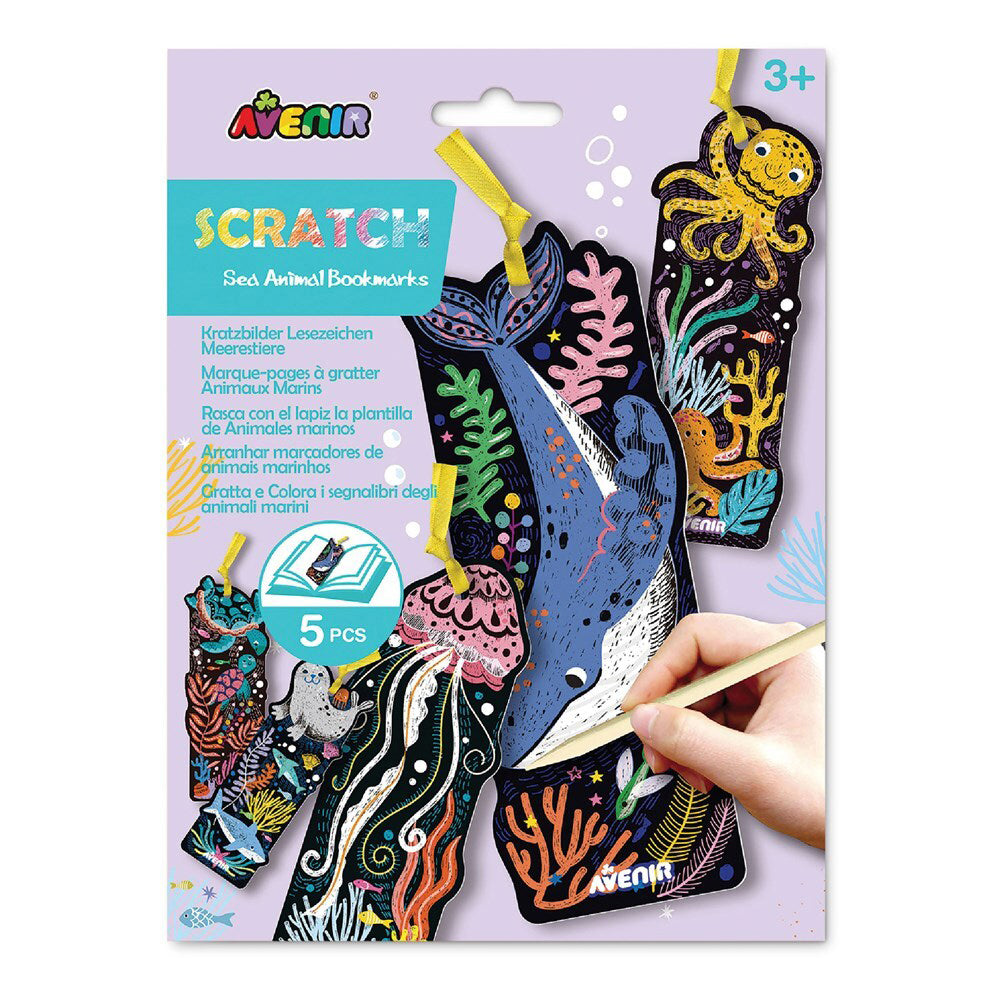 Avenir Scratch Sea Animal Bookmarks Kids Art Toy 3y+