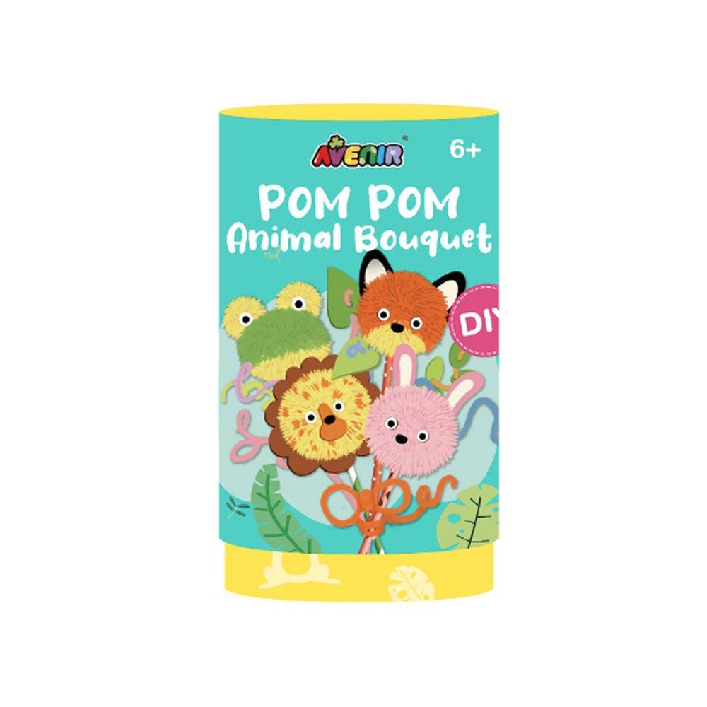 2pc Avenir Pom Pom Animals and Flowers Bouquet Art & Craft Toy Kids Set 6y+