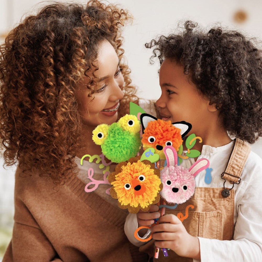 Avenir Pom Pom Flowers Bouquet Art & Craft Toy 9x15.5cm Kids 6y+