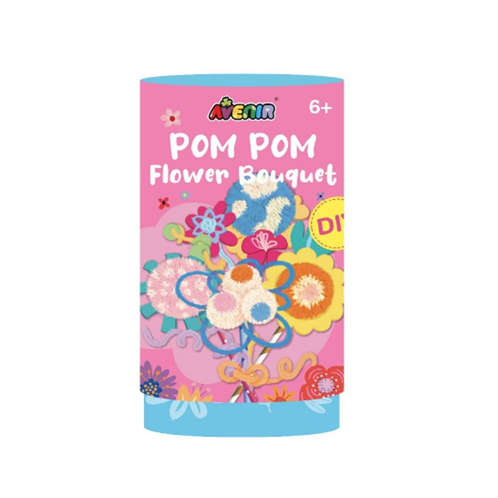 2PK Avenir Pom Pom Flowers Bouquet Art & Craft Toy 9x15.5cm Kids 6y+