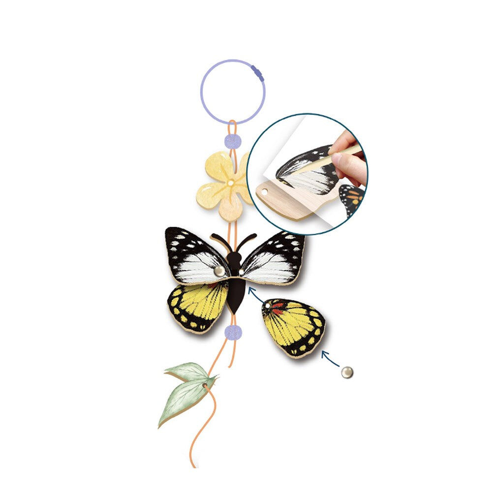 5PK Avenir Create My Wooden Charm Art & Craft Toys 6.5x11.5cm - Butterfly 6y+