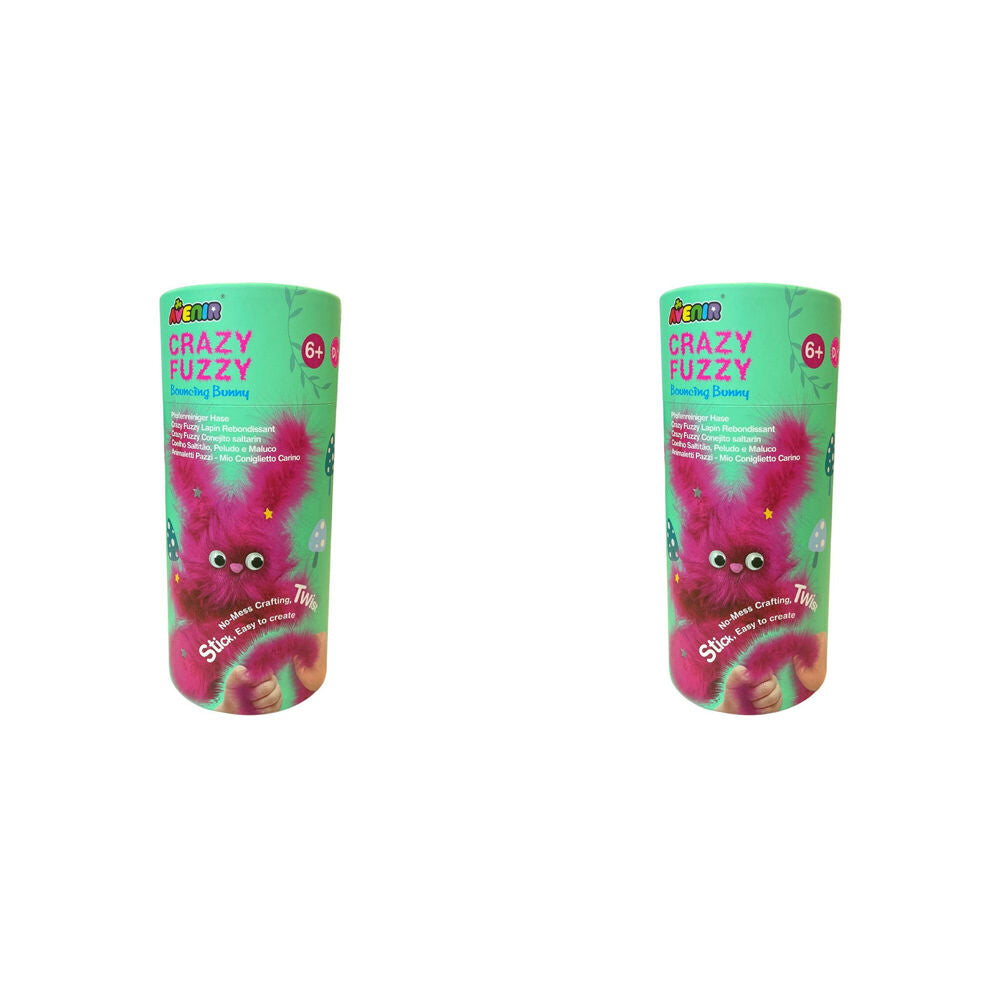 2PK Avenir Crazy Fuzzy Art & Craft Toys Bouncing Bunny - Pink 6y+
