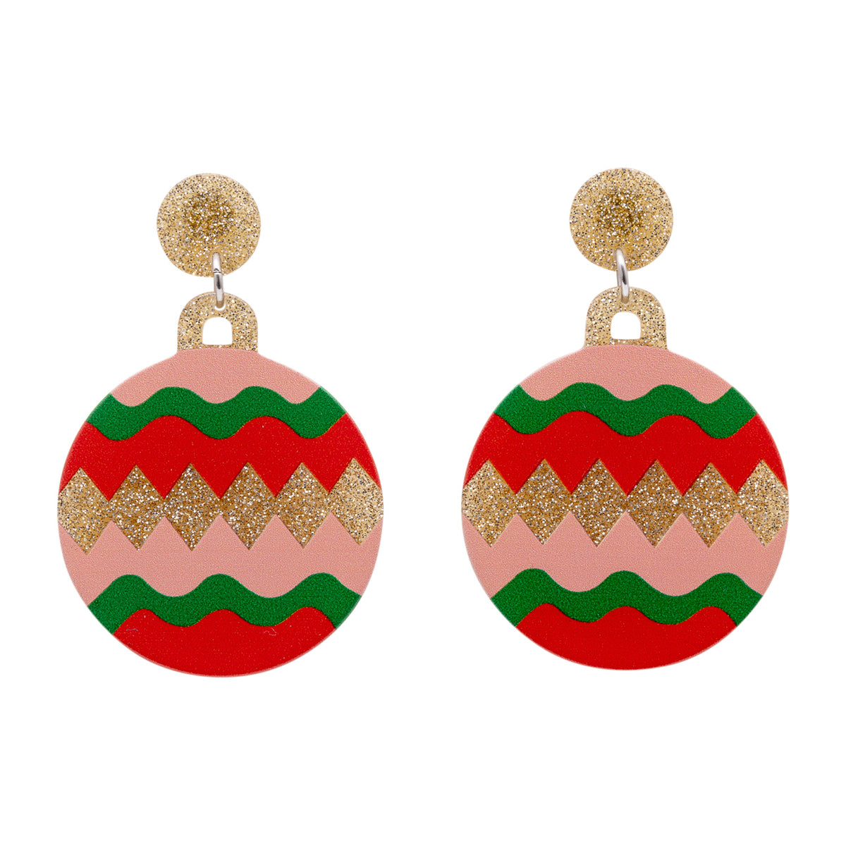 2PK Splosh Christmas Ornament Drop Earrings S/S Fashion Jewellery 6cm