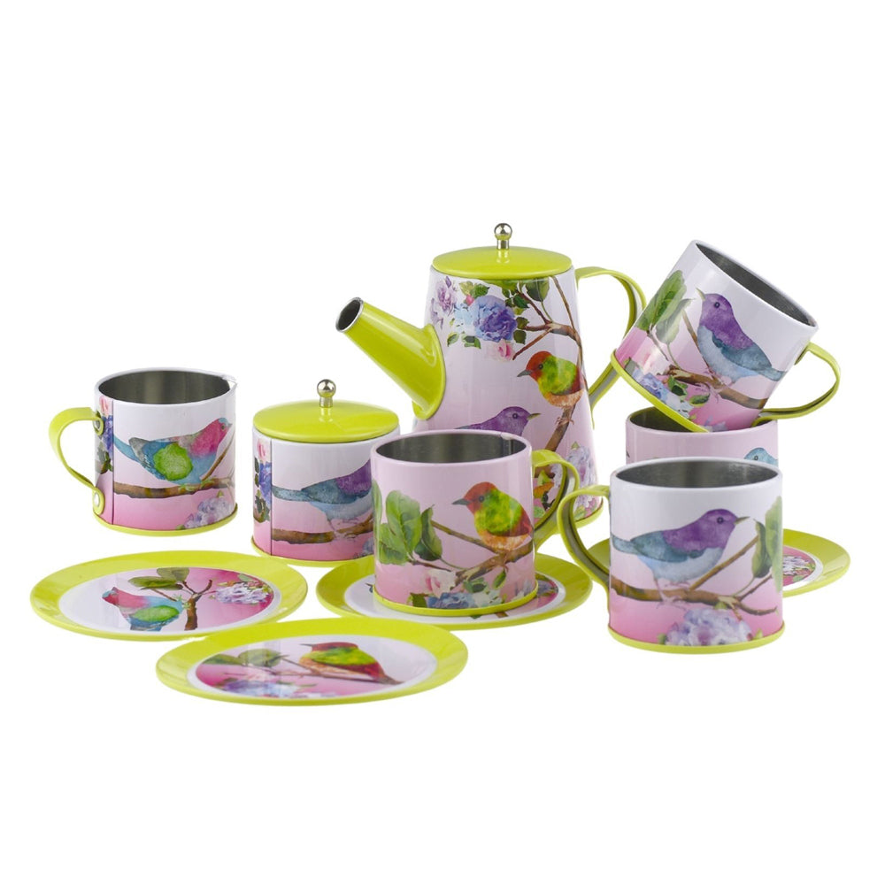 13pc Kaper Kidz Bird Design Kids/Childrens Tin Tea Mug Set 3y+