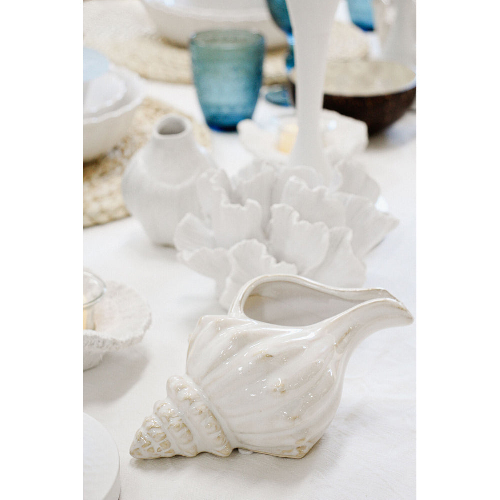 LVD Decorative Shell Conoch Home Room Decor - Rustic Ivory