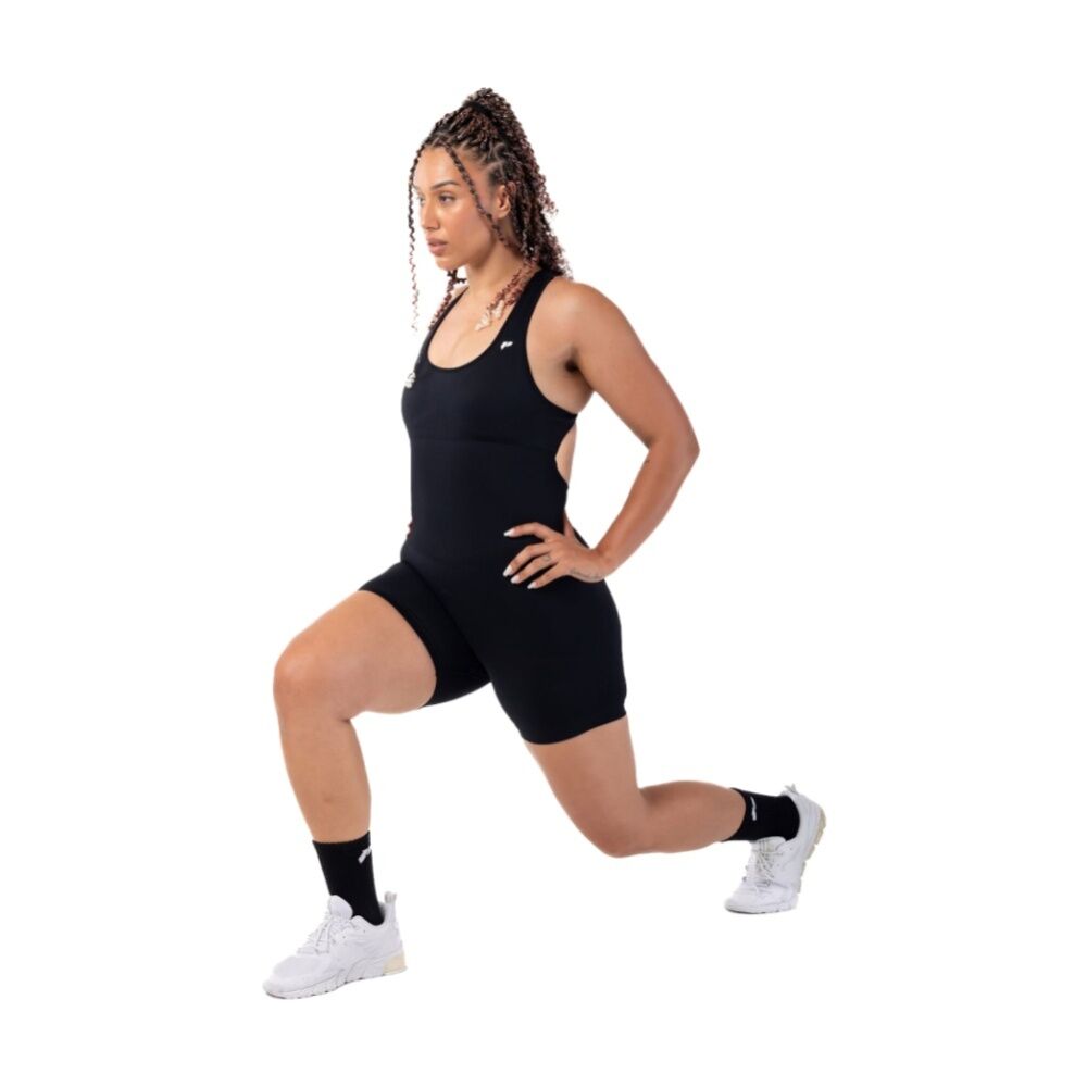 Lifesopeche Amara Seamless Backless Bodysuit Shorts Activewear Black