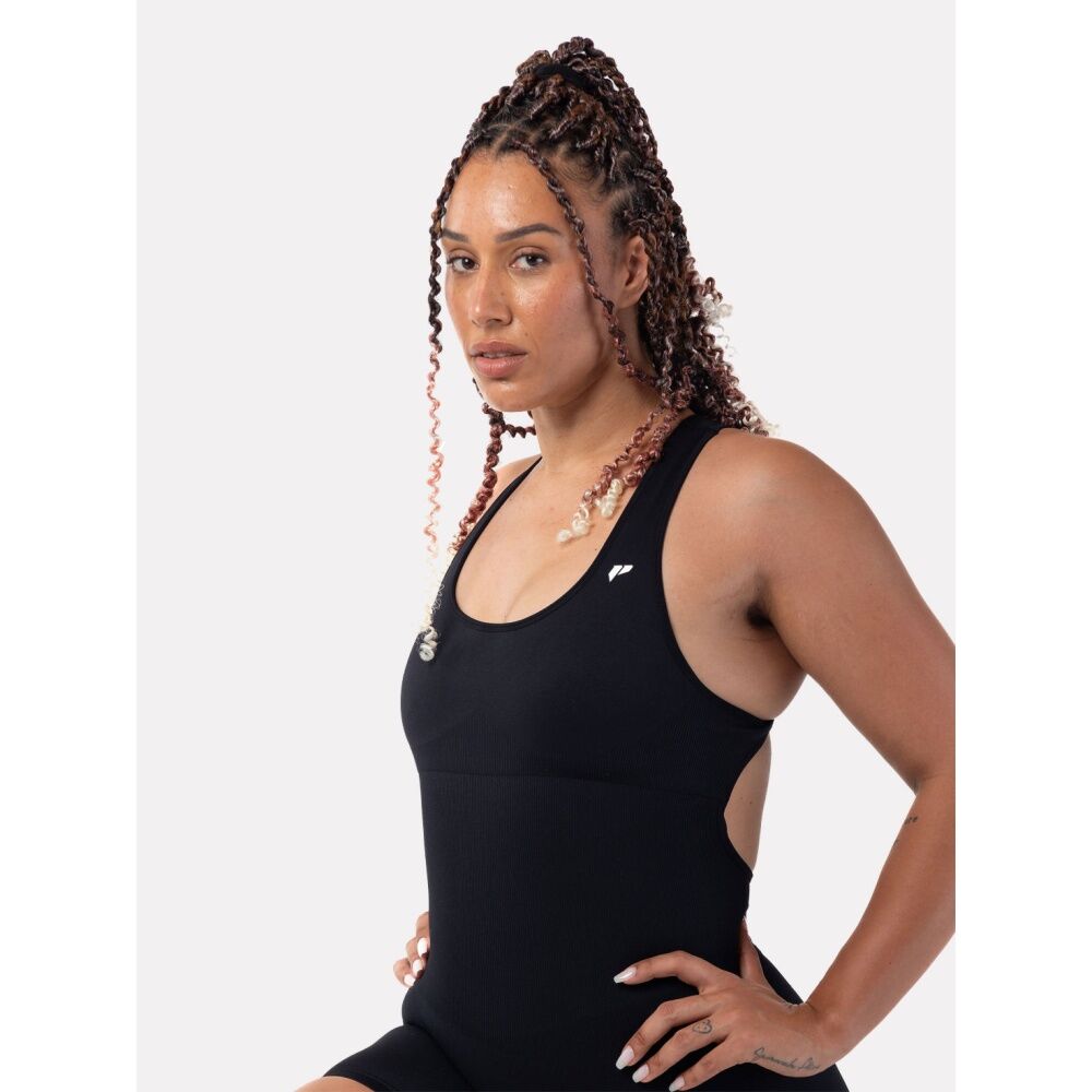Lifesopeche Amara Seamless Backless Bodysuit Shorts Activewear Black