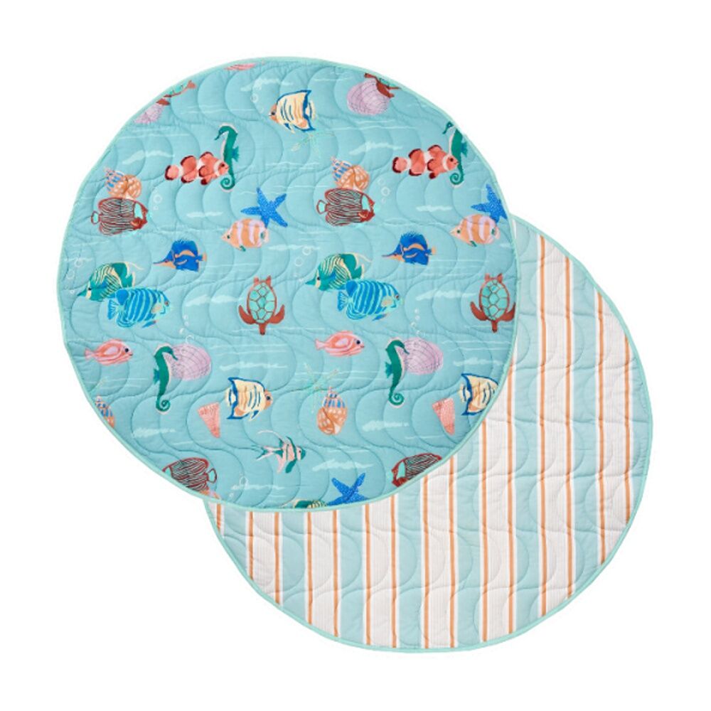 Linen House Kids 200GSM Under The Sea Reversible Play Mat Round Cotton 120cm