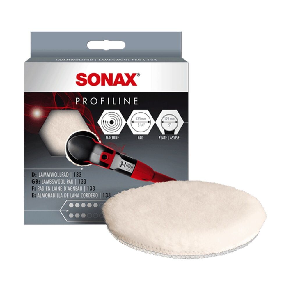Sonax Profiline Lambs Wool Cutting Pad 133mm With Extreme Cutting Power