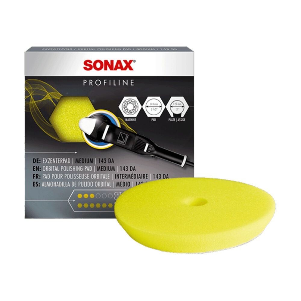 Sonax Profiline DA Foam Finishing Pad Polishing Sponge Yellow Medium