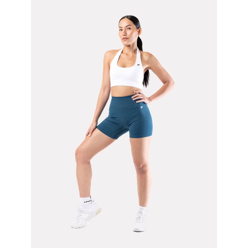 Lifesopeche Sindi High-Waisted Seamless Activewear Shorts Dark Teal Zoya