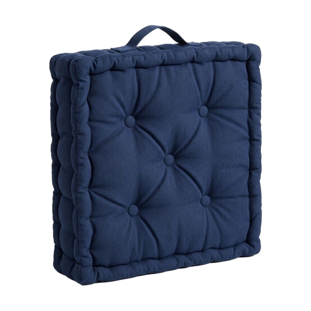 8PK CDSI Essential Box Cushion Solid Recycled Cotton Polyester Blue 40x40x8cm