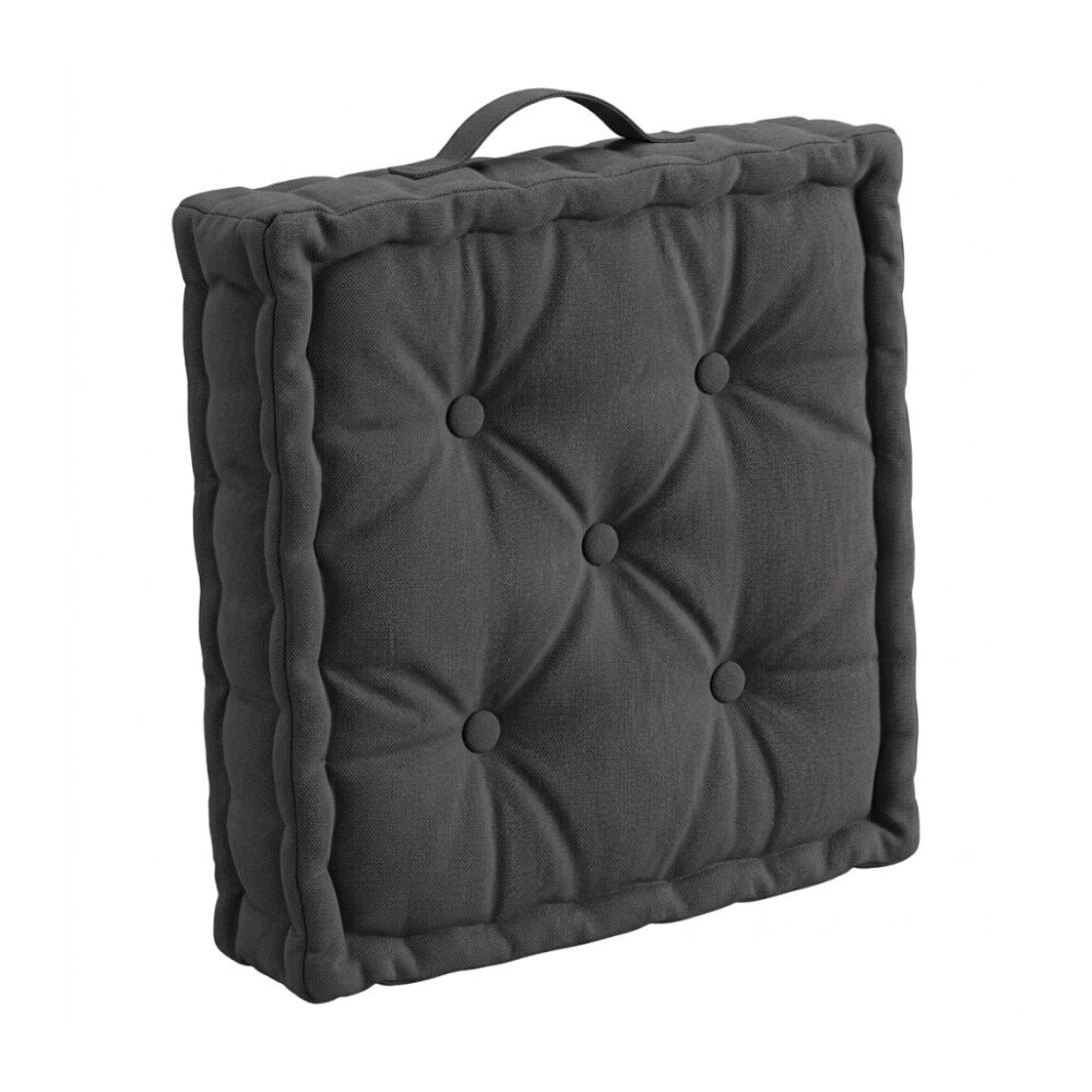 8PK CDSI Essential Box Cushion Solid Recycled Cotton Polyester Grey 40x40x8cm