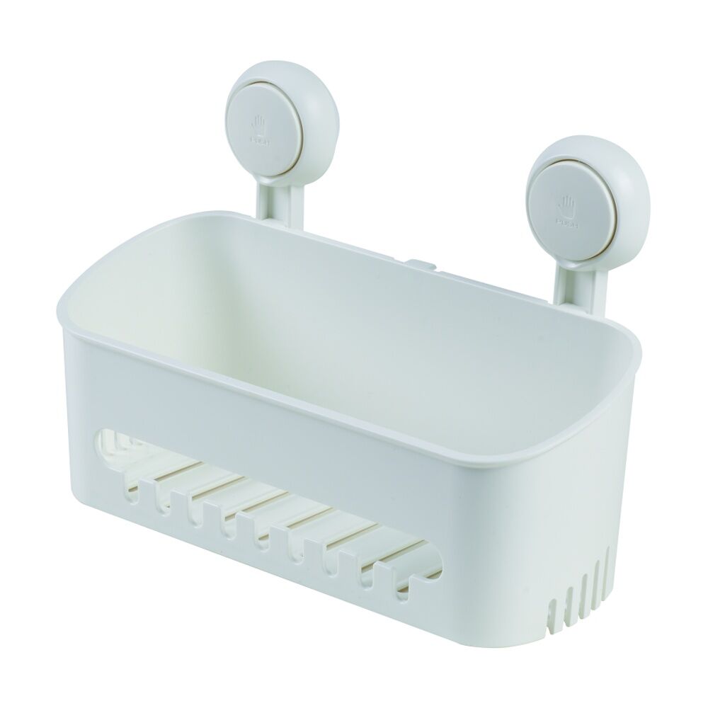 Companion Suction Shelf Bathroom Storage Multiple Hooks Drainage 10kg