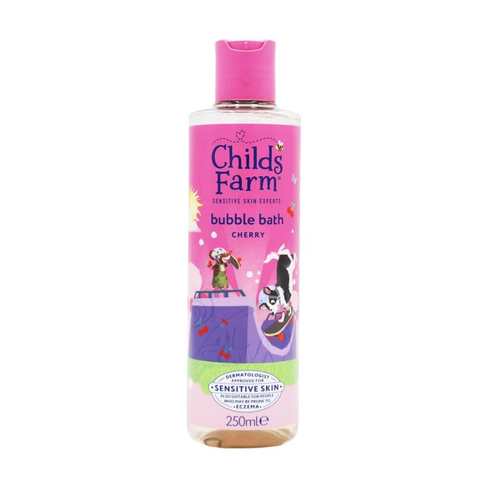6PK Childs Farm Sensitive Skin Experts Bubble Bath Cherry Scented 250ml