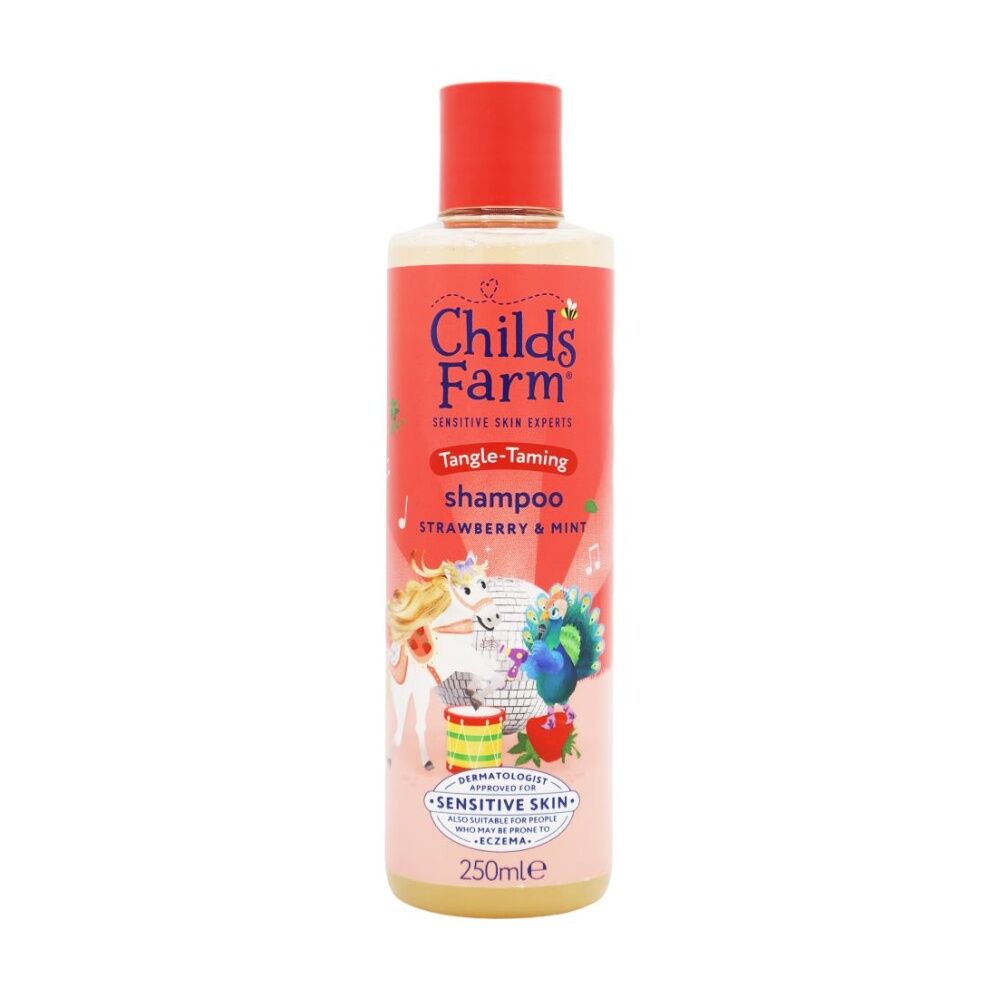 6PK Childs Farm Shampoo Sensitive Skin Experts Tangle Taming Strawberry 250ml