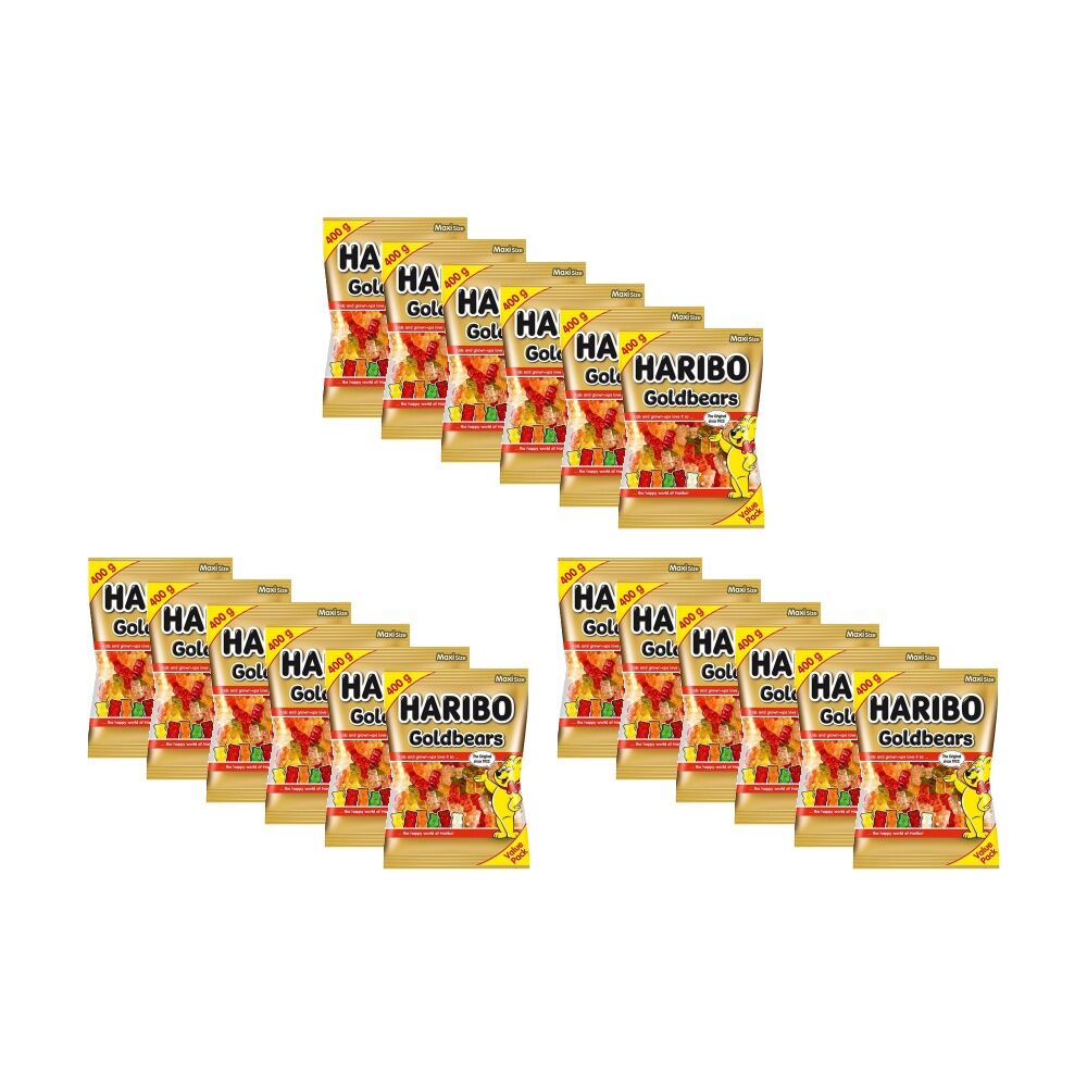 18PK Haribo Gold Bears 400g Party Favours Candy/Lollies/Gummies