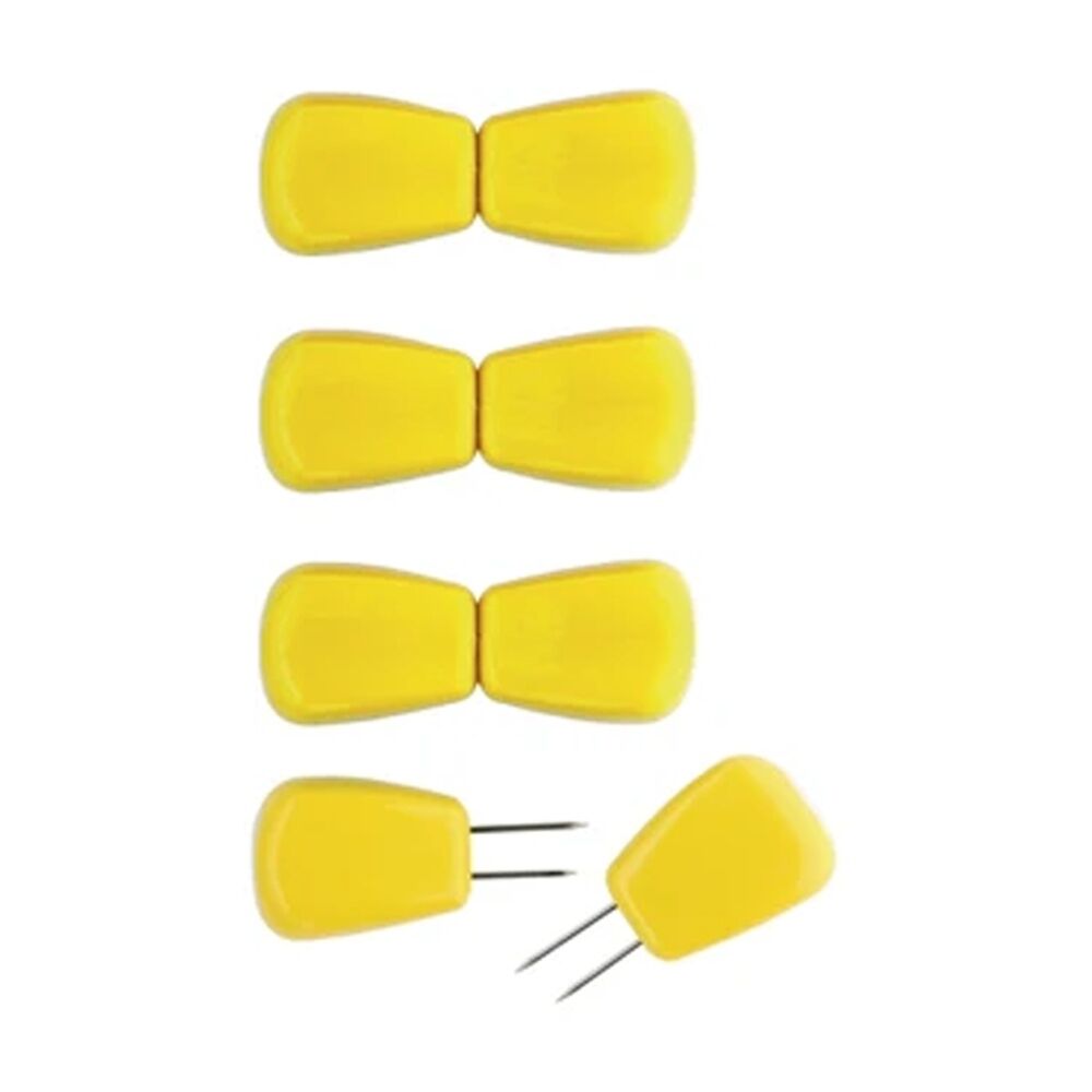8pc Chef'n Corn Cob Holders Interlocking Yellow Durable Plastic Set