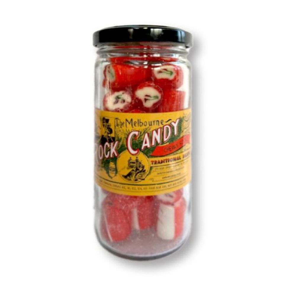 6PK Melbourne Rock Candy Tradition Hard Boiled Sweets Lollies Cherry