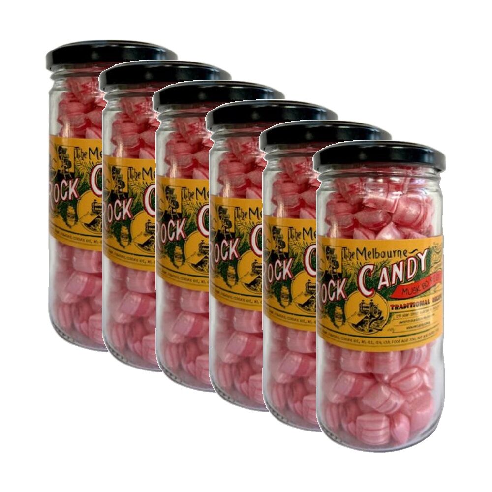 6PK Melbourne Rock Candy Tradition Hard Boiled Sweets Lollies Musk Bo Peep