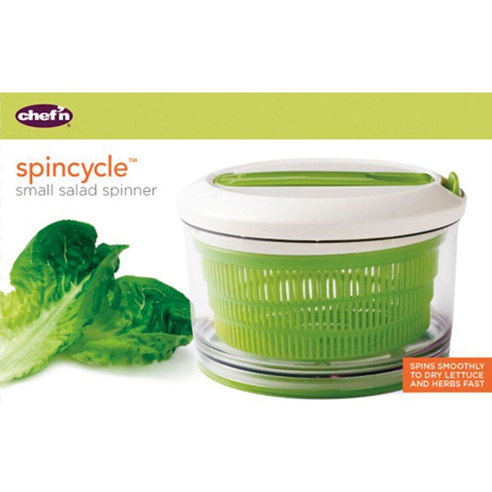 Chef'n SpinCycle Salad Spinner Easy-Push Lever Green Kitchen Tool
