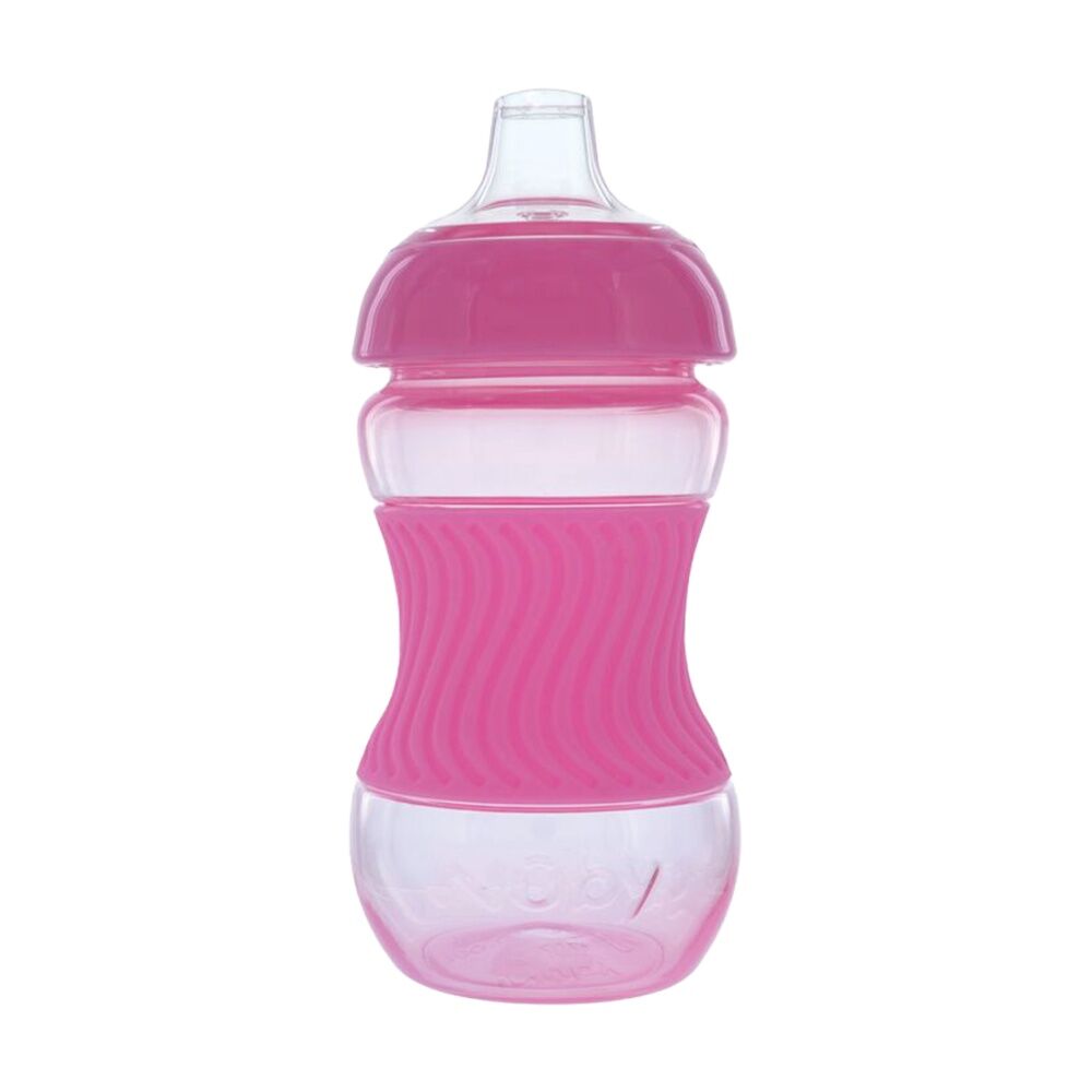 3x Nuby Mini Gripper Soft Spout Sippy Cup Touch-Flo Valve 180ml Assorted 6m+