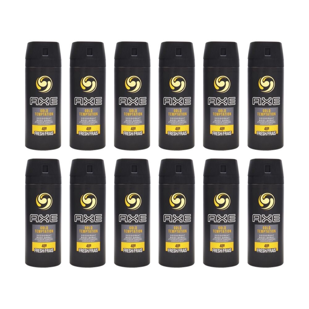 12PK Axe 48H Deodorant Body Spray Gold Temptation Fresh 150mL