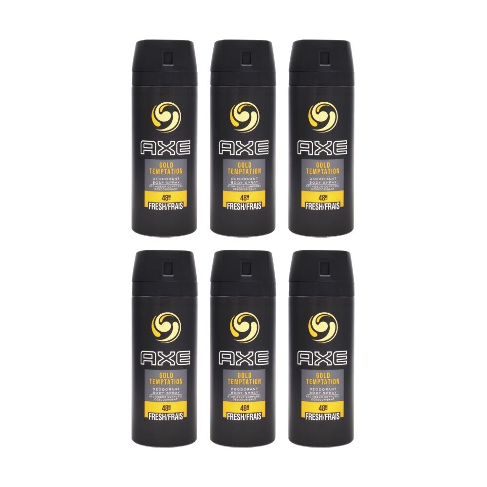 6PK Axe 48H Deodorant Body Spray Gold Temptation Fresh 150mL