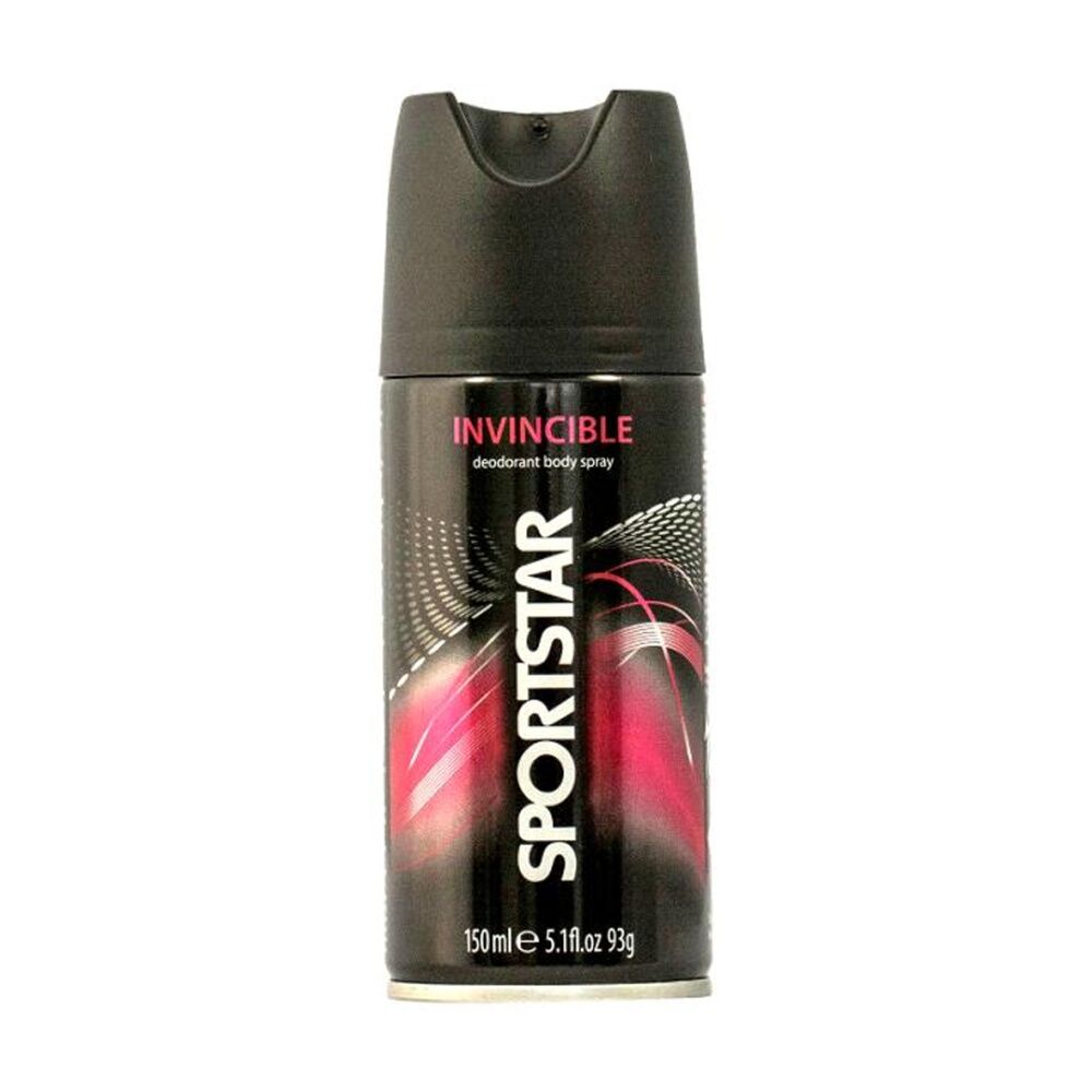 12PK Sportstar Men's Deodorant/Body Spray Aerosol 150mL Invincible