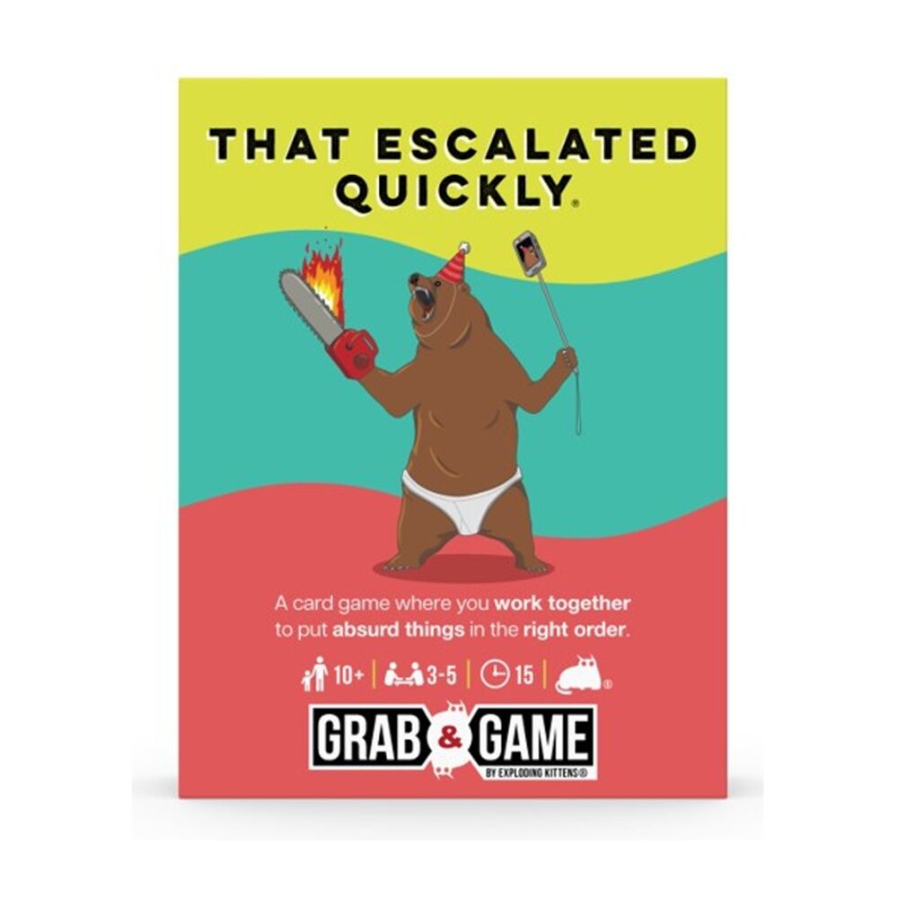 Asmodee Grab & Game That Escalated Quickly Cards 3-5 Players Ages 10+