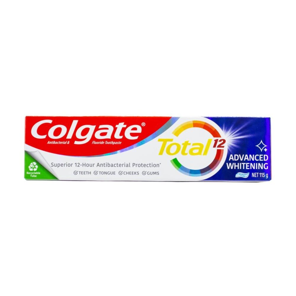 6PK Colgate Total 12 Hour Advanced Whitening Mint Toothpaste Gel 115g