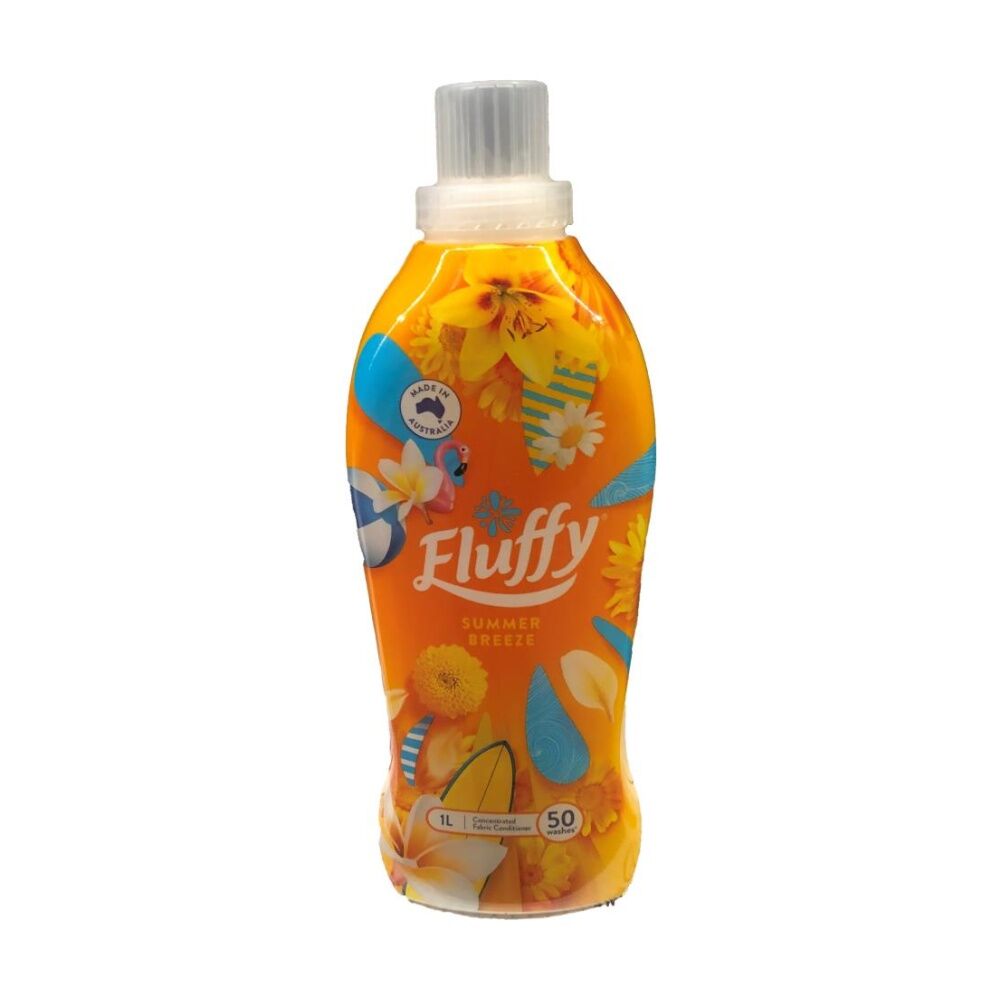 16PK Fluffy Concentrated Laundry Fabric Softener/Conditioner 1L Summer Breeze