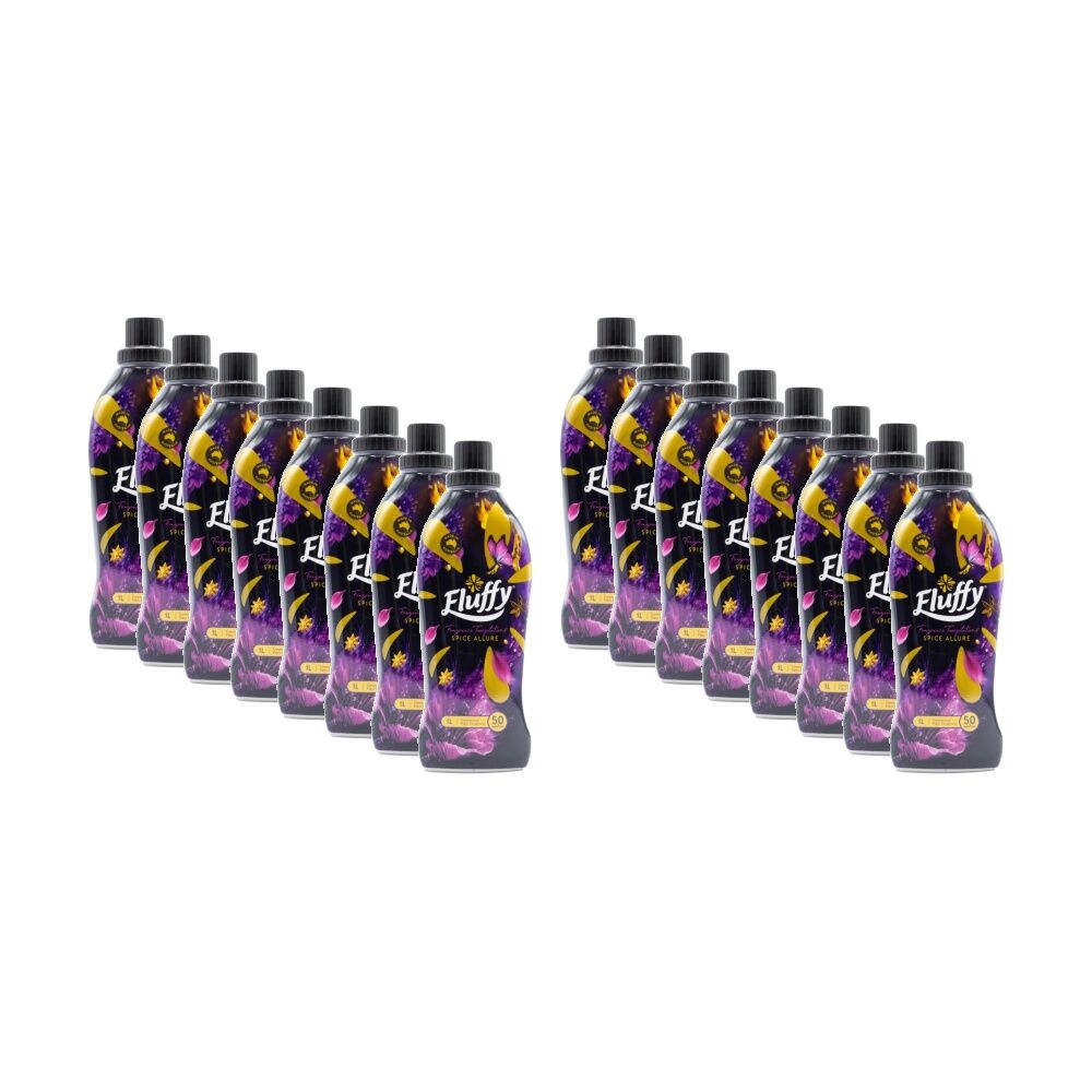 16PK Fluffy Concentrated Laundry Fabric Softener/Conditioner 1L Spice Allure