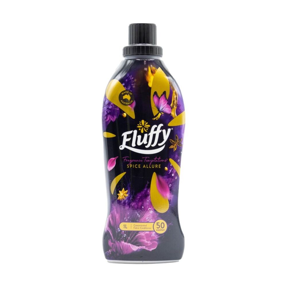 8PK Fluffy Concentrated Laundry Fabric Softener/Conditioner 1L Spice Allure