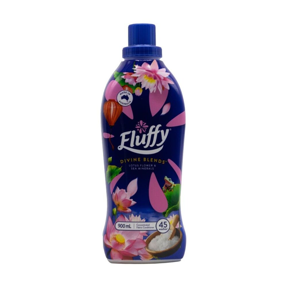 8PK Fluffy Concentrated Fabric Conditioner 900mL Lotus Flower & Sea Minerals